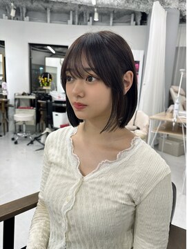 ハピネス 梅田茶屋町店(HAPPINESS) 韓国ボブ/髪質改善/顔まわり/ブリーチなし/グレージュ/暗髪