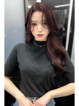 リア 大阪梅田(Ria) カシスピンクレイヤーカット 【韓国ヘア 大阪 梅田】