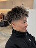 メンズカット×ツイストパーマ×ホワイトハイライト