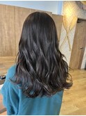 オリーブアッシュ×巻き髪ロング