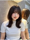 イメチェン外ハネボブ美髪ワイドバング/レイヤーカット顔周り