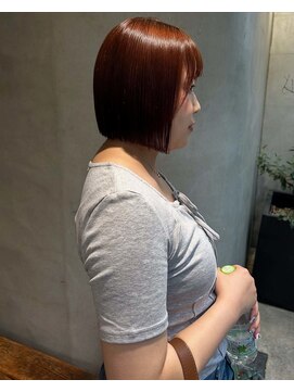 オムズポカ 栄矢場町店(OM's poka) オレンジブラウン/ボブ/髪質改善