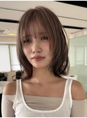 レイヤーボブウルフボブひし形ミディアムレイヤーダブルカラー