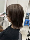 ベージュ/グレージュ/白髪ぼかしハイライト/白髪ぼかし
