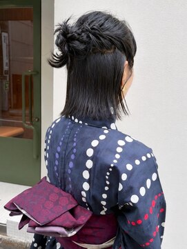 ベホブ(Behov) ボブヘアハーフアップ浴衣アレンジ×浴衣着付け