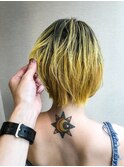バレイヤージュ×イエロー