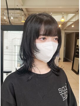 アクアオモテサンドウ(ACQUA omotesando) *ロングウルフレイヤーカット!個性的黒髪ネオウルフロング