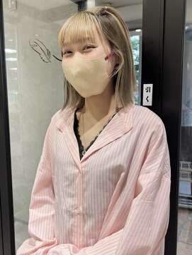 ラミエバイメルト 下北沢(lamie by melt) デザインカラーミルクティーベージュケアブリーチ切りっぱなし