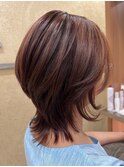 小顔補正立体ウルフカット