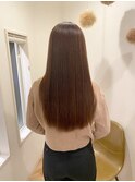 美髪カラー◎ナチュラルミルクティーロング