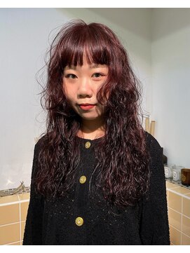 ネルケ 立川(nelke) スパイラルパーマ×赤髪