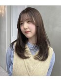 マロンベージュ×レイヤーカット