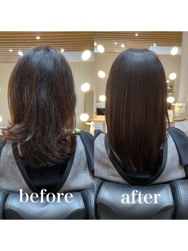 ツヤと髪 クリム(crim) 髪質改善エステカラー　ミディアム　白髪染め　30代、40代、20代