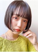 Say.ショートボブミニボブボブアッシュブラック縮毛矯正表参道