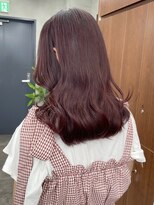 ニコ トウキョウ 渋谷(nico TOKYO)&nbsp;ダブルカラーチェリーレッドピンクブラウン韓国レイヤーロング