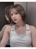 マロンベージュ/ボブ/前髪/レイヤー/小顔/髪質改善/縮毛矯正横浜