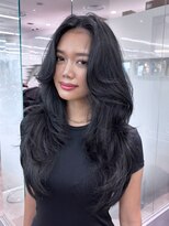 アイティーバイアルバム 北千住店(IT by ALBUM)&nbsp;顔周りレイヤー暗めカラーロングおくれ毛韓国ヘア_F1082