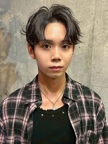 メンズファット バイ アプリーレ(Men's PHAT by Aprire)&nbsp;無造作黒髪マッシュショート大人センターパートメンズヘア