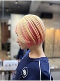 下北沢 ブロンド×インナーピンク ケアブリーチ