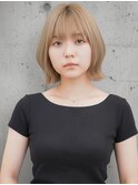 ゆるふわミディアム/ハッシュカット/ベージュ/韓国レイヤー
