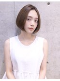 大人可愛いシンプルなボブ　by鬼頭