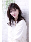 ネイビーカラーorケアカラーのダブルバング美髪フレンチボブ 