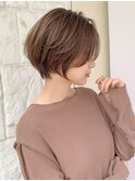 大人可愛い前下がり丸みショートボブ