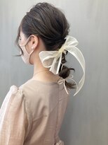 トップヘアー 本店(TOP HAIR)&nbsp;編みおろしアレンジ _ 紐&リボン