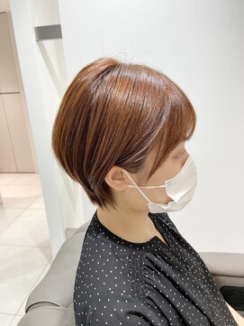 エデュコスゥリール(educo per sourile) 丸みショート×オレンジ艶カラー【自由が丘】