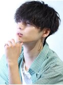 刈り上げ前下がりマッシュ スパイラルパーマ MEN'S HAIR