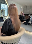 ★斜めバングミディアムヘアグレージュカラーシルキーベージュ★