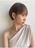 大人可愛い20代30代マッシュショートチョコレートカラー A921