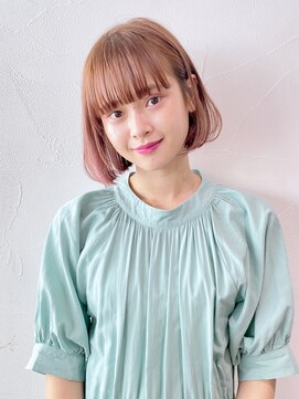 アルバム 池袋(ALBUM) パッツンボブ_ピンクベージュインナーグレージュ_8913