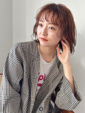 ディッセンバー 渋谷(December) ボブ/パーマ/ニュアンスパーマ/オレンジベージュ/ワイドバング