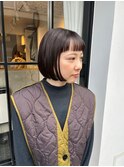 ボブ ミニボブ 顎ラインボブ ブラウンカラー 簡単スタイリング