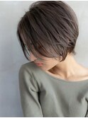 大人かわいい前髪セシルカットココアブラウンフリンジウェーブ