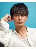 無造作マッシュツーブロックメンズパーマ