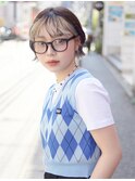 スモーキーベージュ_毛先パーマスモーキーベージュ_毛先パーマ