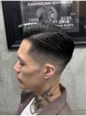 ツーブロ七三フェード