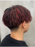 【number ulus】メンズメッシュ×レッドブラック