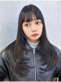 韓国ヘアレイヤーカット顔周りカット透明感カラーA