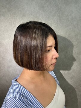 ニュイ 高槻 阪急茨木店(nui) 黒髪ボブルフネビージュ小顔ワンレンスペインカール