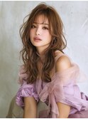 ☆ホワイトグレージュミニウルフデジタルパーマチェリーブラウン
