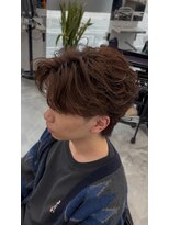 オム ブランシェ(HOMME BLANCHE’)&nbsp;【Ryo】フェザーパーマ×ブラウンカラー