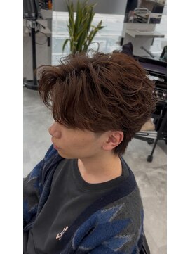 オム ブランシェ(HOMME BLANCHE’) 【Ryo】フェザーパーマ×ブラウンカラー