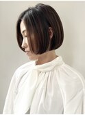 ショートボブ/ネビージュ/小顔/前髪/白髪/白髪ぼかし/b