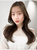 くびれヘアアプリコットオレンジ夏ヘアハイライトカラー