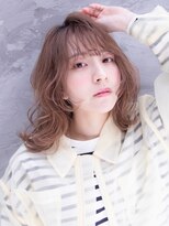 メノン 茨木店(Menon)&nbsp;ウェーブミディアム　小顔　ワイドバング　ミルクティーベージュ