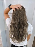 透明感/ブリーチなし/グレ-ジュ/ウェーブロング/外国人風/抜け感