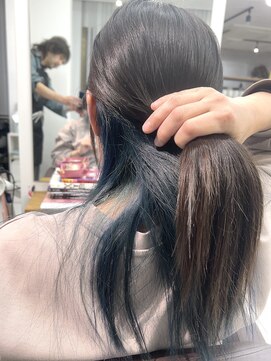 インディゴネイビーのインナーカラー